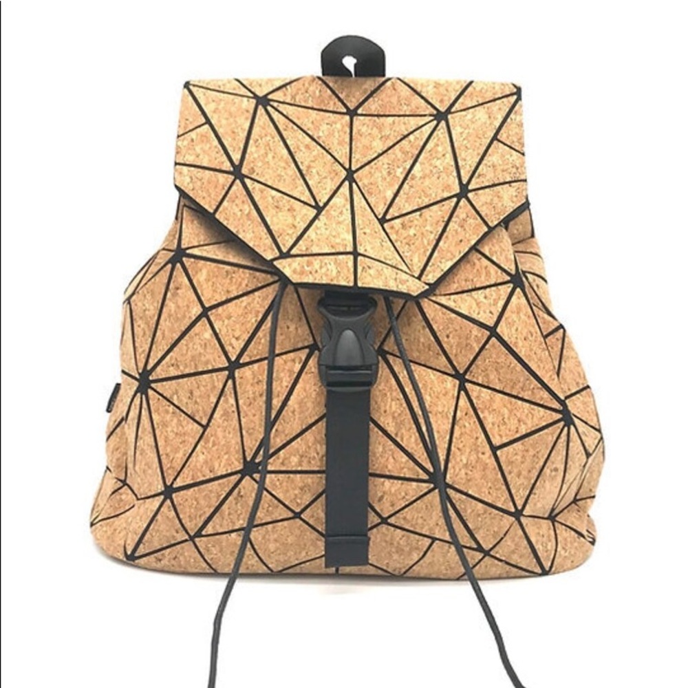 Dzolik Cork  geometric backpack approx 9”X10” EUC